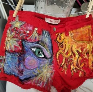 Hand painted shorts.